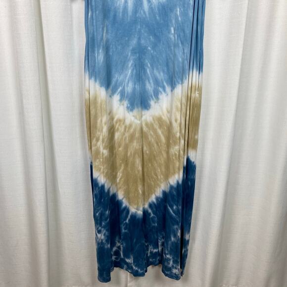 Lane Bryant Blue&Brown Tie Dye Short Sleeve Maxi Dress Sz.22/24 - Picture 9 of 12